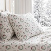 image:imageMartha Stewart  Full Sheet Set with Fitted Sheet amp Pillowcases Soft Cotton Flannel Bedding Deep Pocket Ticking Stripe BlueWreaths  Mistletoe Green