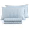 image:imageMartha Stewart  Full Sheet Set with Fitted Sheet amp Pillowcases Soft amp Lightweight Bedding Deep Pocket Tate Stripe BlueBlooming Stripe Blue