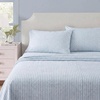image:imageMartha Stewart  Full Sheet Set with Fitted Sheet amp Pillowcases Soft amp Lightweight Bedding Deep Pocket Tate Stripe BlueBlooming Stripe Blue