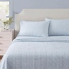 image:imageMartha Stewart  Full Sheet Set with Fitted Sheet amp Pillowcases Soft amp Lightweight Bedding Deep Pocket Tate Stripe BlueBlooming Stripe Blue