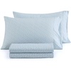 image:imageMartha Stewart  Full Sheet Set with Fitted Sheet amp Pillowcases Soft amp Lightweight Bedding Deep Pocket Tate Stripe BlueBlooming Stripe Blue