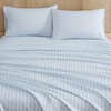 image:imageMartha Stewart  Full Sheet Set with Fitted Sheet amp Pillowcases Soft amp Lightweight Bedding Deep Pocket Tate Stripe BlueTate Stripe Blue