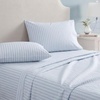 image:imageMartha Stewart  Full Sheet Set with Fitted Sheet amp Pillowcases Soft amp Lightweight Bedding Deep Pocket Tate Stripe BlueTate Stripe Blue