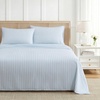 image:imageMartha Stewart  Full Sheet Set with Fitted Sheet amp Pillowcases Soft amp Lightweight Bedding Deep Pocket Tate Stripe BlueTate Stripe Blue
