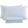 image:imageMartha Stewart  Full Sheet Set with Fitted Sheet amp Pillowcases Soft amp Lightweight Bedding Deep Pocket Tate Stripe BlueTate Stripe Blue