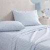 image:imageMartha Stewart  Full Sheet Set with Fitted Sheet amp Pillowcases Soft amp Lightweight Bedding Deep Pocket Tate Stripe BlueTate Stripe Blue