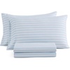 image:imageMartha Stewart  Full Sheet Set with Fitted Sheet amp Pillowcases Soft amp Lightweight Bedding Deep Pocket Tate Stripe BlueTate Stripe Blue
