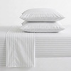 image:imageMartha Stewart  Full Sheet Set with Fitted Sheet amp Pillowcases Soft amp Lightweight Bedding Deep Pocket Tate Stripe BlueTate Stripe Grey