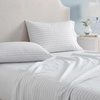 image:imageMartha Stewart  Full Sheet Set with Fitted Sheet amp Pillowcases Soft amp Lightweight Bedding Deep Pocket Tate Stripe BlueTate Stripe Grey