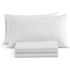 image:imageMartha Stewart  Full Sheet Set with Fitted Sheet amp Pillowcases Soft amp Lightweight Bedding Deep Pocket Tate Stripe BlueTate Stripe Grey