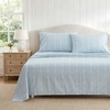 image:imageMartha Stewart  Twin Cotton Sheet Set with Pillowcase Deep PocketBlue