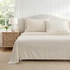 image:imageMartha Stewart  Twin Cotton Sheet Set with Pillowcase Deep PocketLight Beige