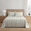 image:imageMartha Stewart  Full Sheet Set with Fitted Sheet amp Pillowcases Soft Cotton Flannel Bedding Deep Pocket Ticking Stripe BlueChickadee Pines Green