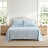 image:imageMartha Stewart  Twin Cotton Sheet Set with Pillowcase Deep PocketBlue