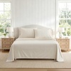 image:imageMartha Stewart  Twin Cotton Sheet Set with Pillowcase Deep PocketLight Beige