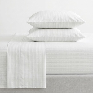 image:imageMartha Stewart  Full Sheet Set with Fitted Sheet amp Pillowcases Cotton Percale Bedding with a Smooth Feel Deep Pocket Gingham BrownDottie Stripe Green