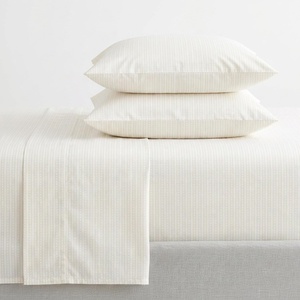 image:imageMartha Stewart  Full Sheet Set with Fitted Sheet amp Pillowcases Cotton Percale Bedding with a Smooth Feel Deep Pocket Gingham BrownDottie Stripe Yellow