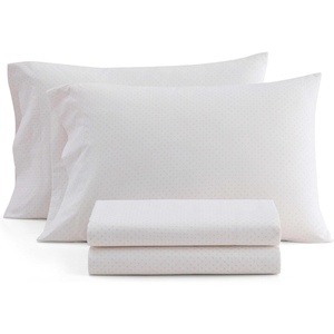 image:imageMartha Stewart  Full Sheet Set with Fitted Sheet amp Pillowcases Cotton Percale Bedding with a Smooth Feel Deep Pocket Gingham BrownPolka Dot Pink