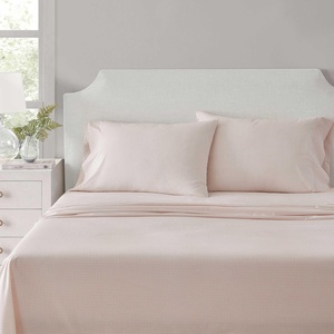 image:imageMartha Stewart  Full Sheet Set with Fitted Sheet amp Pillowcases Cotton Percale Bedding with a Smooth Feel Deep Pocket Gingham BrownSmall Gingham Pink