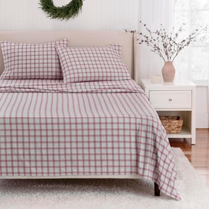 image:imageMartha Stewart  Full Sheet Set with Fitted Sheet amp Pillowcases Soft Cotton Flannel Bedding Deep Pocket Ticking Stripe BlueHoliday Lodge Plaid RedGrey